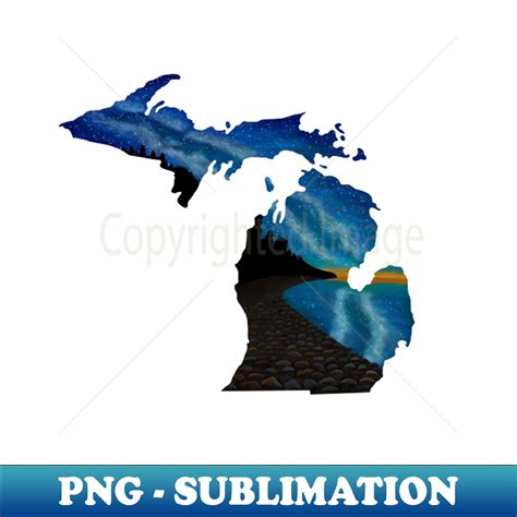 Michigan Silhouette Milky Way Png Sublimation Digital Do Inspire