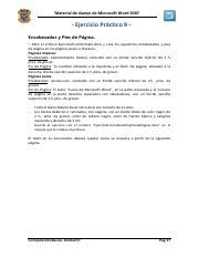 Ejercicio9 EncabezadosyPiesdepagina Pdf Material De Apoyo De