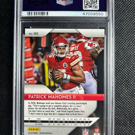 Panini Prizm Patrick Mahomes Ii Psa Mint Gem