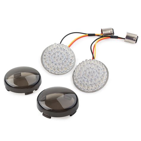 Ger Ucherte Bullet Blinker Vorne Led Leuchten F R Harley Dyna Road