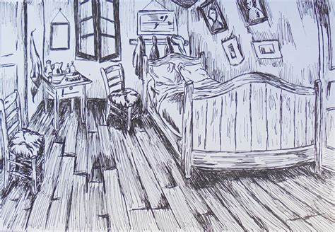 El Dormitorio De Arl S De Van Gogh En Perspectiva C Nica Frontal