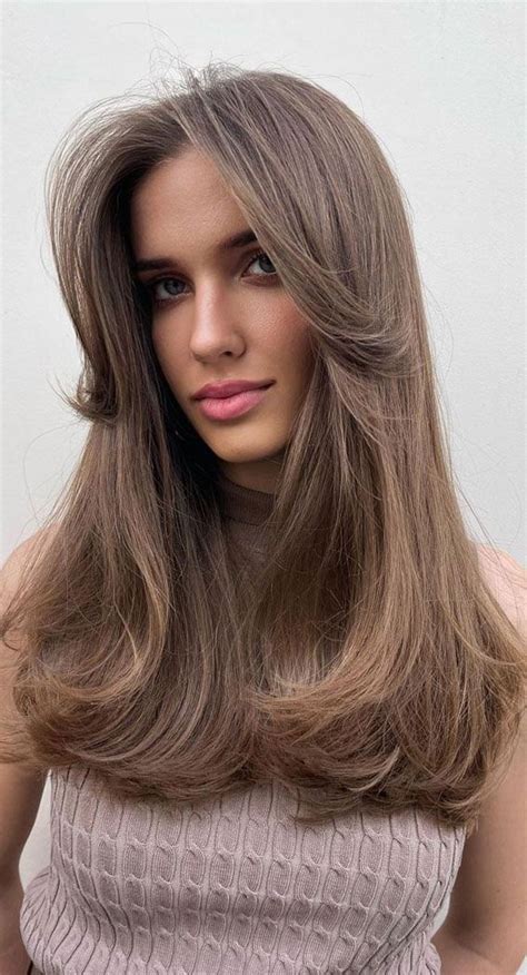 Trendy Haircuts Cool Haircuts Textured Bob Chic Hairstyles Long Brown Hair Curtain Bangs