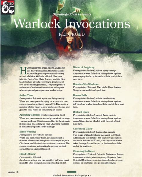 Expanded Invocations 5E Warlock Dungeon Masters Guild Dungeon