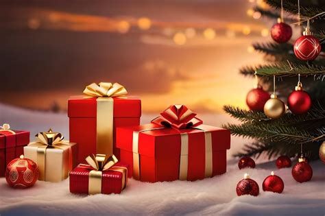 Premium AI Image Christmas Presents Under A Christmas Tree