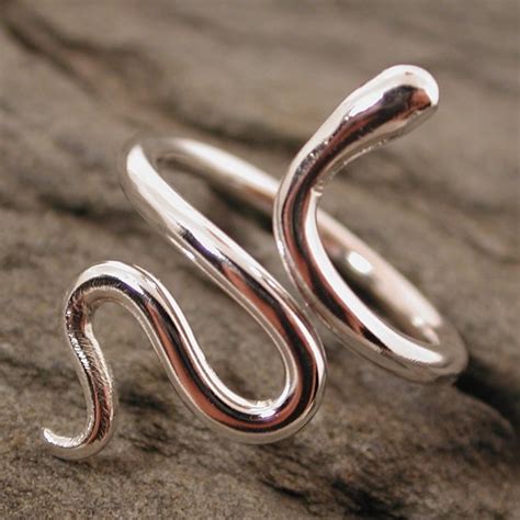 Silver Snake Ring Modern Medusa Sterling Silver Serpent Ring