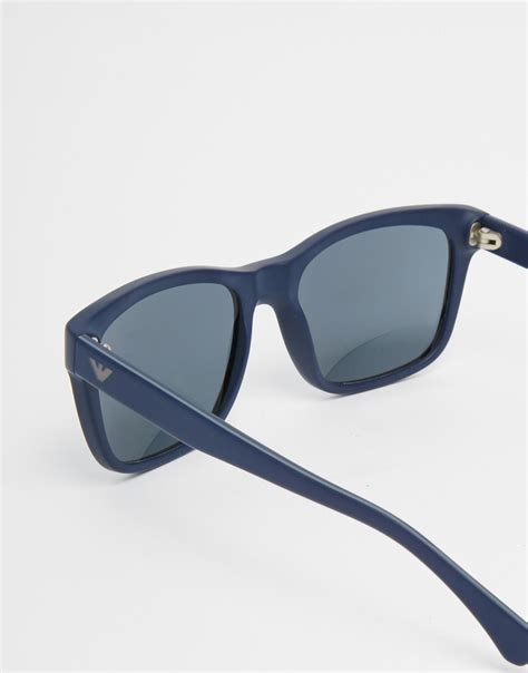 Lyst Emporio Armani Square Sunglasses In Blue For Men