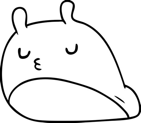 line drawing kawaii fat cute slug 10230992 Vector Art at Vecteezy