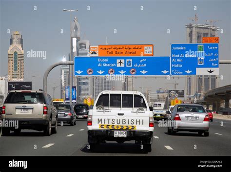 Traffic On Sheikh Zayed Road In Dubai Stock Photo Royalty Free Image