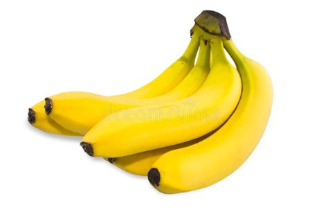 Bananen Eine Lokalisiert Auf Weißem Hintergrund Stockfoto Bild Von