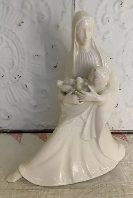 Vintage Madonna Mother Virgin Mary And Holy Infant Baby Jesus Ceramic