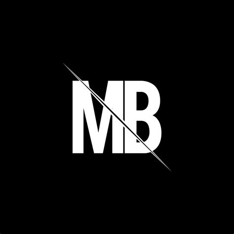 Mb Logo Monogram With Slash Style Design Template Vector Art At