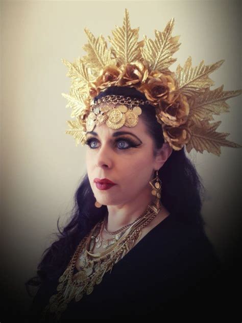 Gold Goddess Headpiece Egyptian Queen Golden Headpiece Gold Tiara