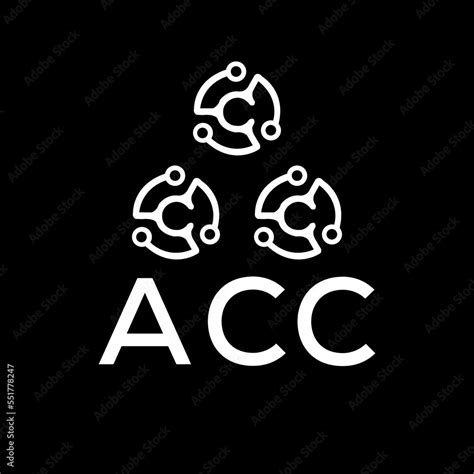 Acc Letter Logo Acc Best Black Background Vector Image Acc Monogram