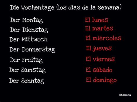 ¡descubre Los Días De La Semana En Alemán Y Amplía Tu Vocabulario