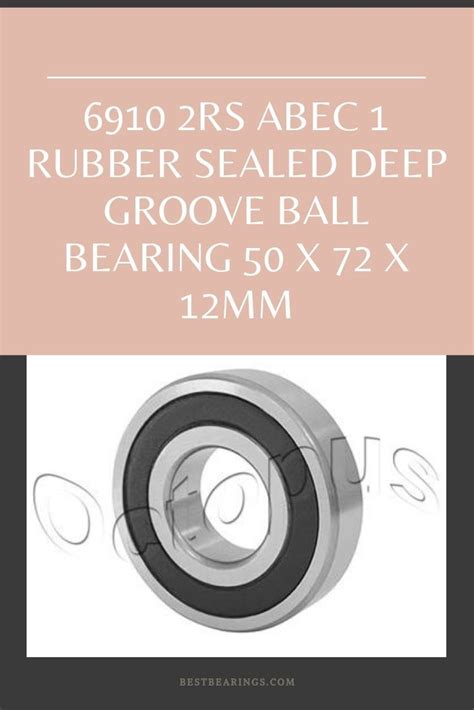 6910 2RS ABEC 1 Rubber Sealed Deep Groove Ball Bearing 50 X 72 X 12mm