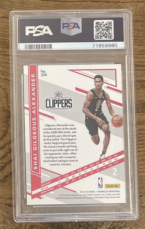 Panini Chronicles Elite Blue Shai Gilgeous Alexander