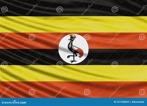 Bandeira Uganda Acenando Bandeira Nacional Fechada Ilustração Stock