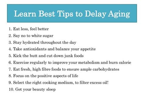 Best Tips To Delay Aging