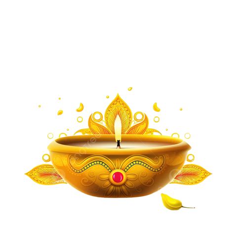 Feliz Diwali Festival Banner Amarillo Con Dise O Diya Png Divali