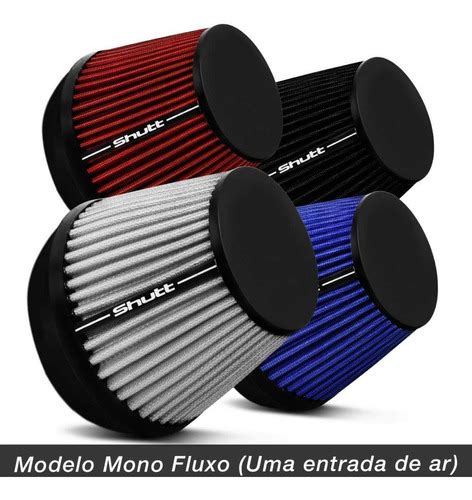 Filtro Ar Esportivo Monofluxo 100mm Cônico Shutt Tuning MercadoLivre