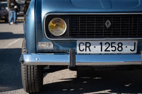 Closeup Of An Old Classic Blue Renault 4 Car Editorial Photo Image Of