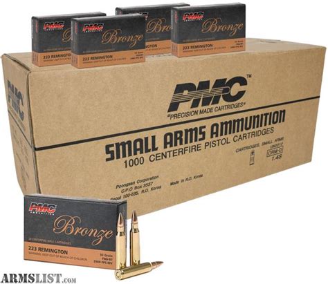 Armslist For Sale 1000 Rds Pmc Bronze 223 Remington Ammo 55 Grain