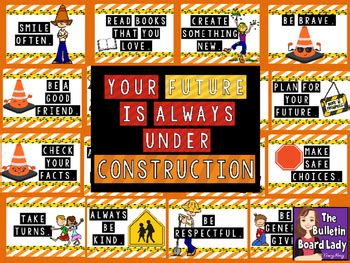 Under Construction Learning Zone Bulletin Board Display ...