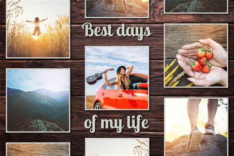 Pictures Collage With Text Photo Frame Effect Pixiz