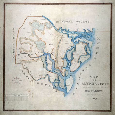 1869 Map Of Glynn County Georgia Etsy