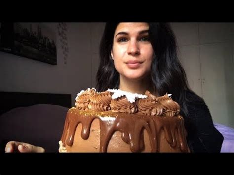 EATING Chocolate Cake ASMR Eating Sounds YouTube