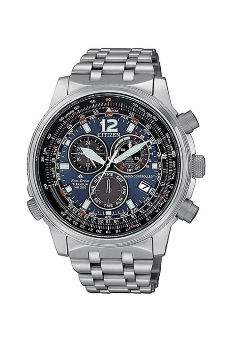 Reloj Citizen Crono Super Pilot Eco Drive Radio Controlado Titanio