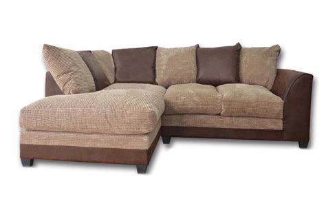 Byron Brown And Beige Lhc Corner Sofa Furnitureinstore