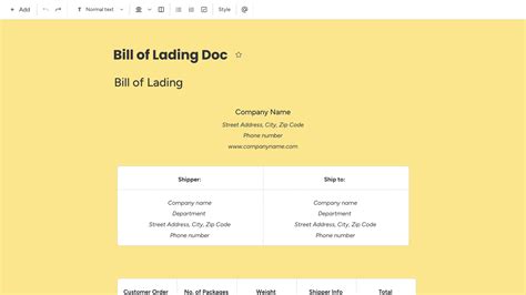 Bill of Lading