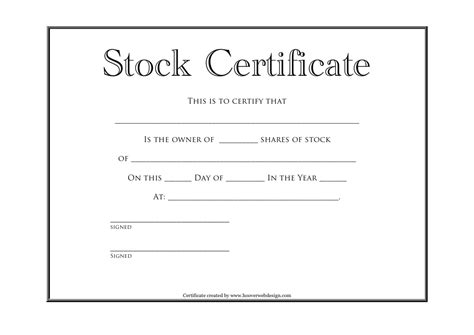 Stock Certificate Template - White and Black Download Printable PDF ...