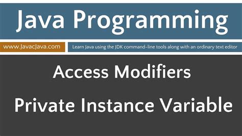 Learn Java Programming Private Access Applied To An Instance Variable