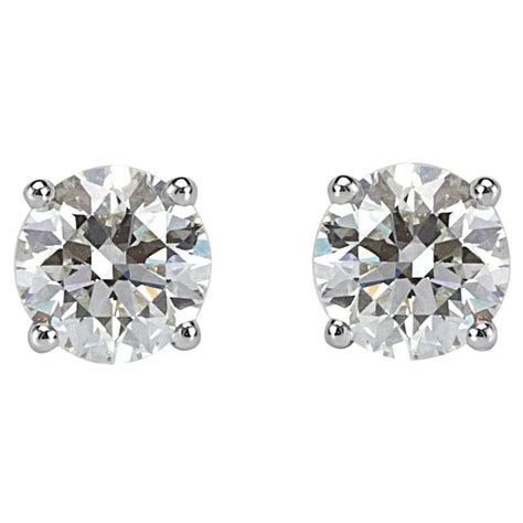 Mark Broumand Carat Round Brilliant Cut Diamond Stud Earrings For