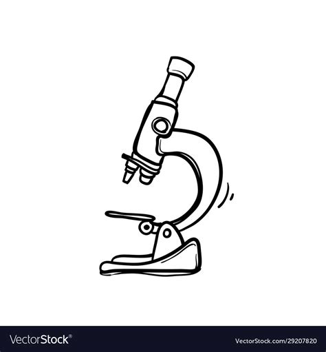 Hand drawn microscope line art chemistry Vector Image