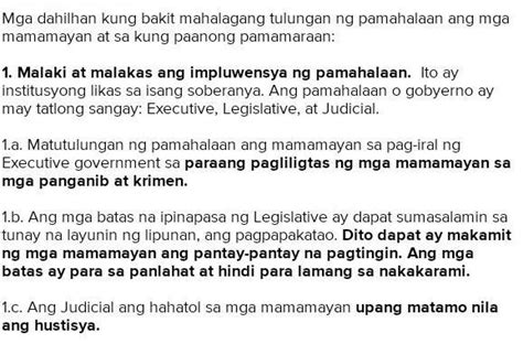 Bakit Mahalagang Matulungan Ng Pamahalaan Ang Mga Mamamayan Brainly Ph