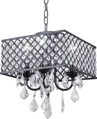 Lampara Colgante Cristal Candelabro Led Techo Glam Lujo 30cm Meses