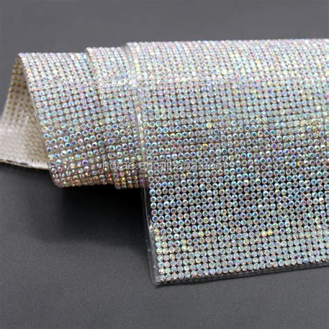 Wholesale Bling Bling 2mm Diamond Mesh Trimming Crystal Ab Rhinestone