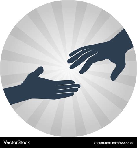 Helping Hands Flat Icon Royalty Free Vector Image