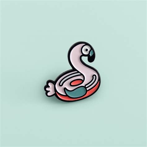 Limited Edition Flamingo Rubber Ring Soft Enamel Pin Badge Etsy