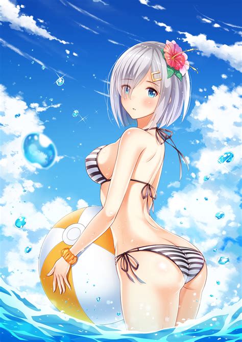 Wallpaper Illustration Anime Girls Blue Eyes Water Short Hair