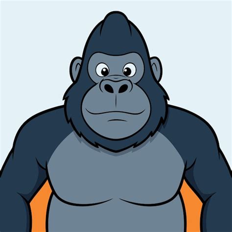 Premium Vector A Cartoon Of A Gorilla With A Blue Background
