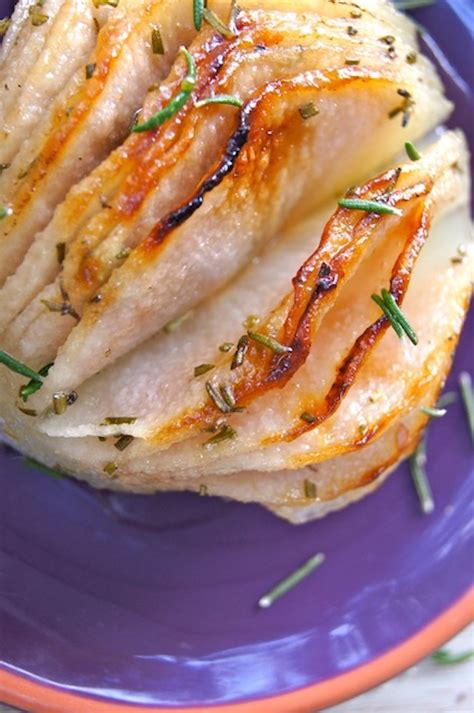 Rosemary Roasted Hasselback Pear Korean Pear Recipes Cooking On The