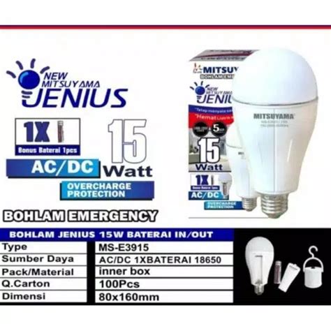 Jual Bohlam Emergency Watt Mitsuyama Jenius Ms E Kwalitas