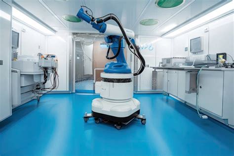 Cleanroom Robot With Its Sensors And Cameras Active Scanning For