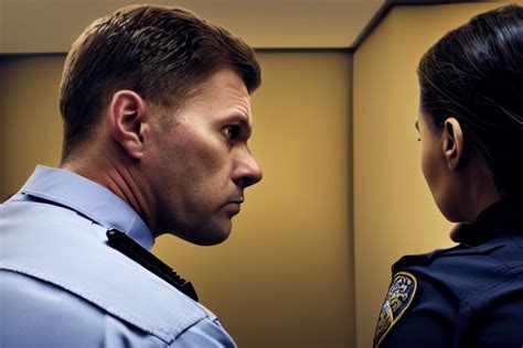 Prompthunt Vfx Film Closeup Police Detective Couple Arguing In Police