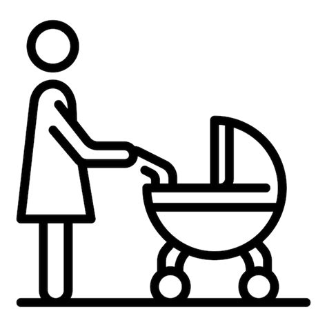 Premium Vector Baby Carriage Icon Outline Baby Carriage Vector Icon