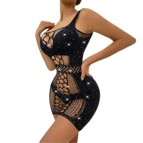 Lencería Malla Erotica Sexy Brillante Vestido Dailen Luegopago